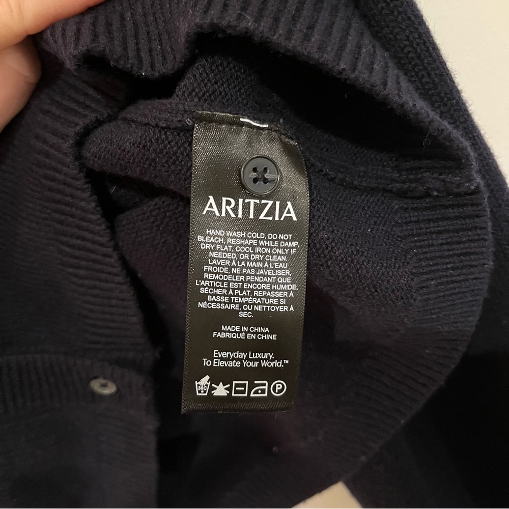 Aritzia Navy Wool Sicily Cardigan - Picture 5 of 6